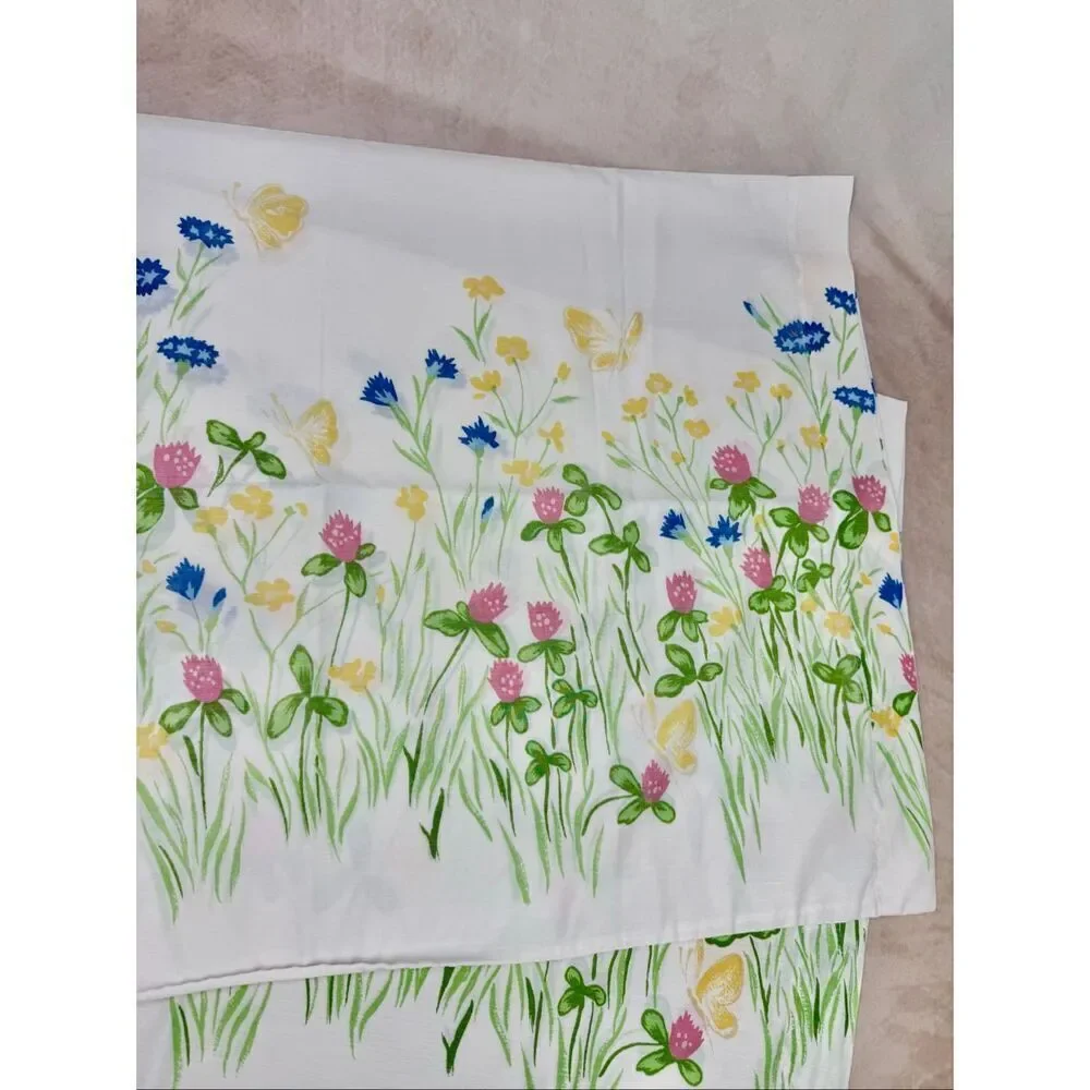 Vintage Floral Pillowcase Set Butterflies 20x30” Burlington